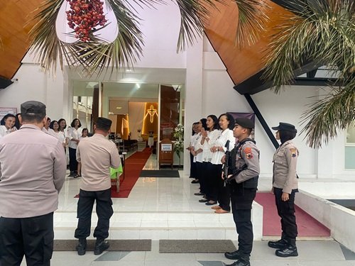 Polres Karanganyar Amankan Rangkaian Ibadah Paskah Umat Kristiani