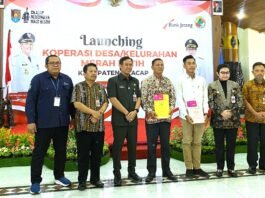 Peluncuran 284 koperasi desa dan kelurahan di Kabupaten Cilacap. (Foto : Dok Bank Jateng)