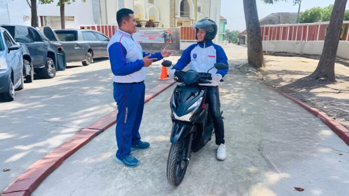 Pembelajaran safety riding. (Foto : Dok Honda)