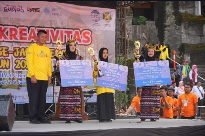 Kab Purworejo ketika menerima tropi juara umum Jambore Anak Jateng 2025