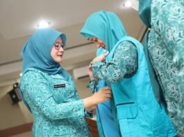 Ketua TP PKK Jateng Nawal Arafah Yasin ketika membuka pelatihan kader paralegal