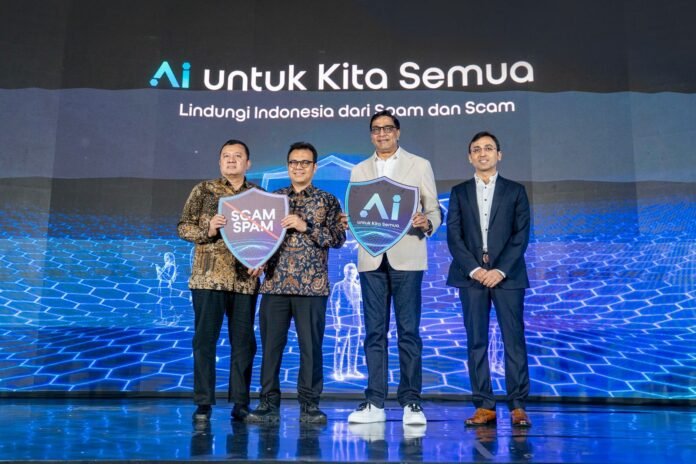 Jajaran manajemen INDOSAT eluncurkan fitur Anti-Spam dan Anti-Scam. (Foto : Dok INDOSAT)