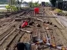 Jalan akses proyek tol di Sayung, Demak. (Foto : Tangkapan layar)