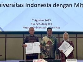 Penandatanganan perjanjian kerja sama (PKS) antara Bank Jateng dan Universitas Indonesia. (Foto : Dok Bank Jateng)