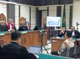 Suasan sidang putusan Direktur PT Chirmarder777, Martono di Pengadilan Tindak Pindana Korupsi (Tipikor) Semarang