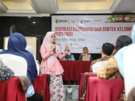 Ketua Tim Pembina Posyandu Jawa Tengah, Nawal Arafah Yasin, dalam kegiatan “Advokasi, Koordinasi, dan Bimtek Kelompok Kerja Posyandu” yang digelar oleh Dinas Kesehatan Kabupaten Sragen di Hotel Adhiwangsa, Surakarta,