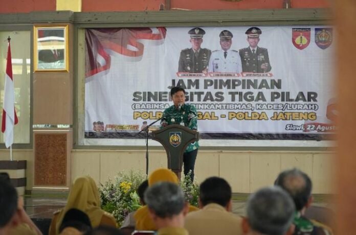 Bupati Tegal Ischak Maulana Rohman saat menyampaikan sambutannya.