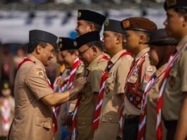 Gubernur Jateng Ahmad Luthfi ketika peringatan Hari Pramuka ke 64
