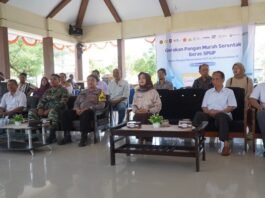 Wakil Walikota Tegal Hj. Tazkiyatul Muthmainnah saat mengikuti acara melalui virtual.
