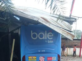 Bus Trans Semarang koridor IV.015 alami kecelakaan. (Foto : Dok Pemkot Semarang)