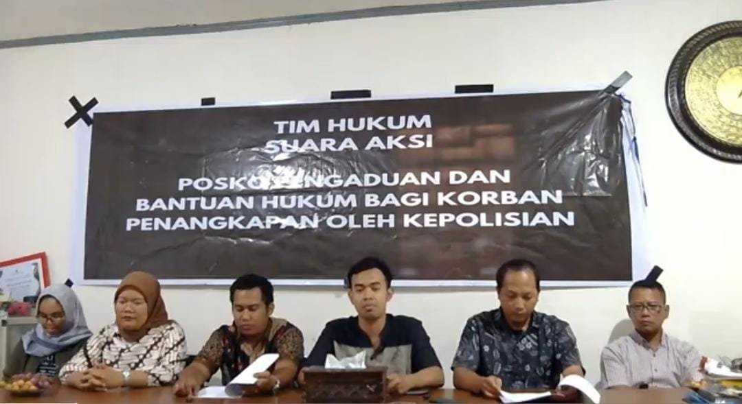 Tim suara aksi Tim Suara Aksi, menyikapi tindakan penangkapan yang dilakukan oleh Kepolisian dalam demo di Semarang. (Foto:ist)