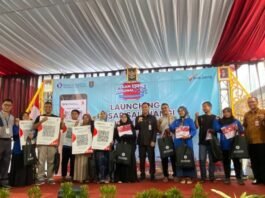 Peluncuran SIAP (Sehat, Inovatif, dan Aman Pakai) QRIS bareng Bank Jateng Cabang Cilacap. (Foto : Dok Bank Jateng)