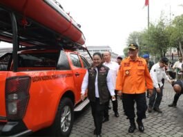 Apel gladi lapang kesiapsiagaan menghadapi musim penghujan sekaligus mengukuhkan anggota Forum Pengurangan Risiko Bencana (FPRB) Kota Semarang periode 2025–2028, Kamis (11/9/2025). (Foto : Dok Pemkot Semarang)