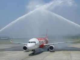 Penerbangan perdana rute Semarang-Kuala Lumpur dilakukan di area ruang tunggu internasional Lantai 3 Bandara Internasional Jenderal Ahmad Yani Semarang. (Foto : Dok Bandara Internasional Jenderal Ahmad Yani Semarang)