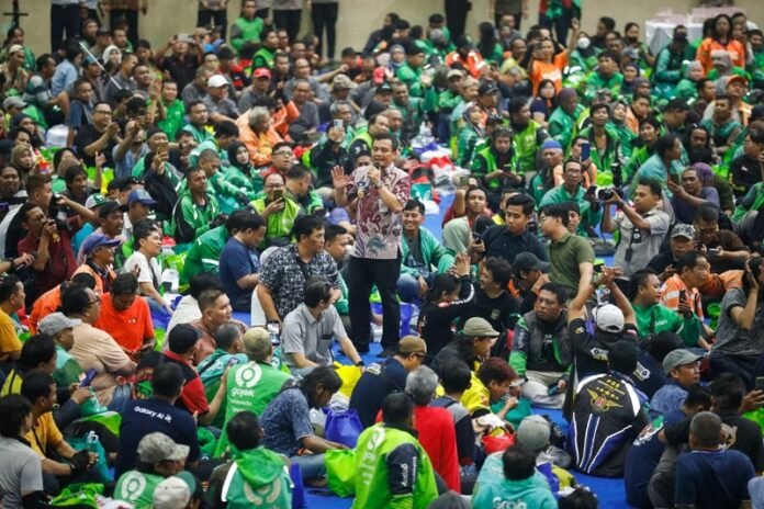 Saresehan Mitra Ojol dan Angkutan Sewa Khusus (ASK) di GOR Jatidiri Semarang