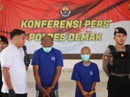Konferensi pers Polres Demak, Rabu (15/10/2025). (Foto:Sam)