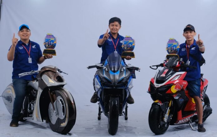 Honda Modif Contest (HMC) 2025 berfoto bersama hasil karya modifikasinya. (Foto : Dok Honda)