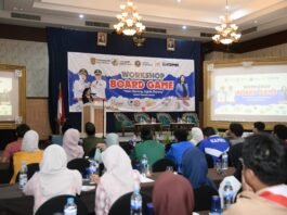 Agustina Wilujeng saat menghadiri Work Shop Board Game "Main Bareng, Ngide Bareng: Saatnya Anak Muda Kota Semarang Buat Game Sendiri" yang diselenggarakan Komite Nasional Pemuda Indonesia (KNPI) Kota Semarang di Hotel Pandanaran Semarang, Jumat (21/11/2025). (Foto : Dok Pemkot Semarang)
