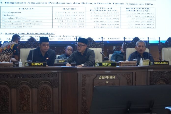 Agus Sutisna, dalam Rapat Paripurna Pengambilan Keputusan Ranperda APBD 2026 pada Kamis (27/11/2025). (Foto : Nizar)