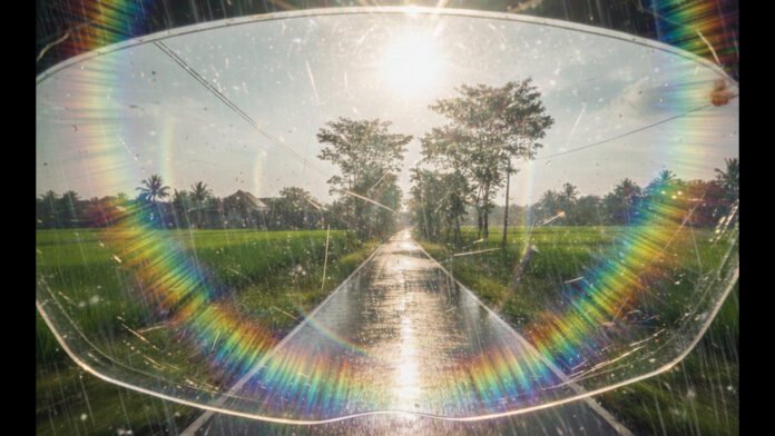 Fenomena hujan lokal yang jatuh saat matahari masih terik. (Foto : Dok Honda)