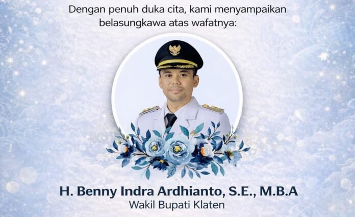 Tangkapan layar ucapan belasungkawa meninggalnya Wakil Bupati Klaten. (Foto:ist)