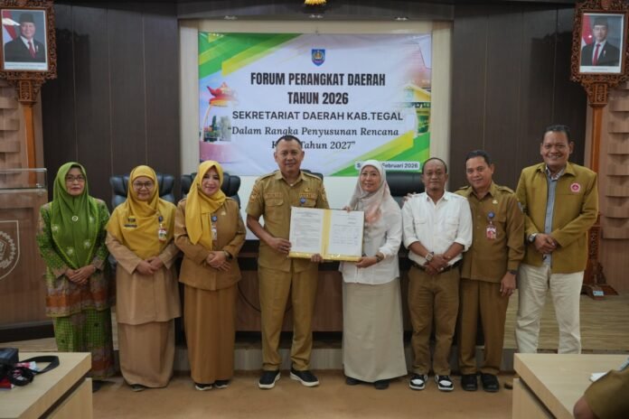 Forum Perangkat Daerah Tahun 2026 dalam rangka penyusunan Rencana Kerja (Renja) Tahun 2027, di Ruang Rapat Bupati Tegal, Senin (23/02/2026). (Foto : Dokumen)