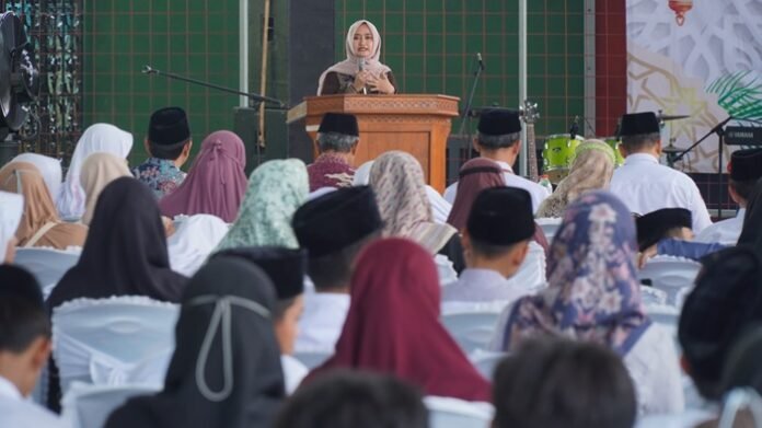 Wakil Walikota Tegal Tazkiyatul Muthmainnah saat sambutan.