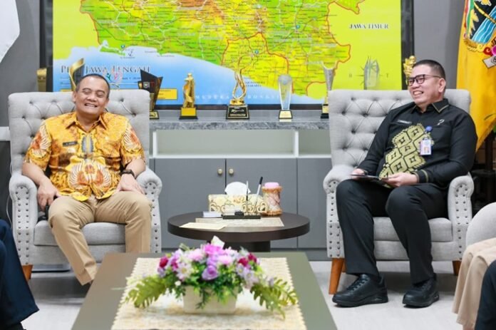 Gubernur Jateng Ahmad Luthfi ketika menerima audiensi Kepala BNNP Jateng, Toton Rasyid