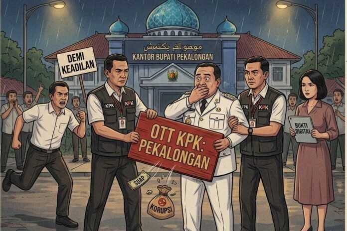 Ilustrasi OTT KPK di lingkungan Pemerintah Kabupaten Pekalongan. (Foto: AI)