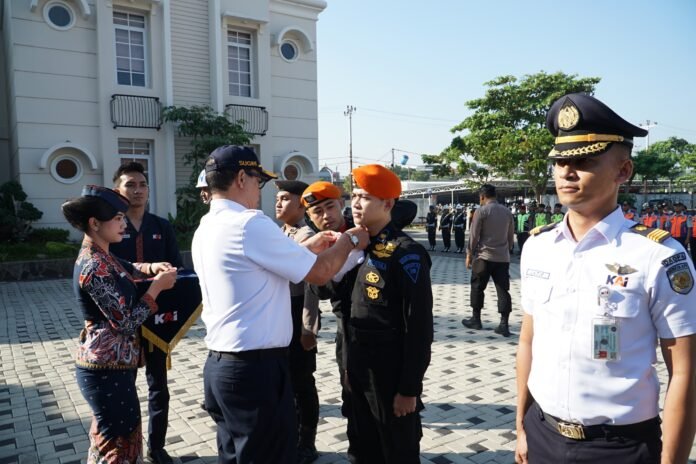 Apel Gelar Pasukan Angkutan Lebaran 2026 di Stasiun Semarang Tawang pada Jumat (13/3/2026). (Foto : Dok KAI)