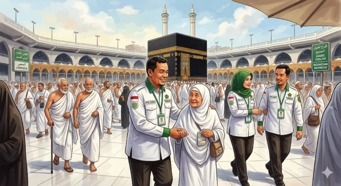 Ilustrasi Petugas haji. (Foto : Gemini AI)