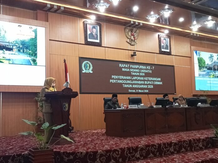 DPRD Kabupaten Demak menggelar Rapat Paripurna ke-7 Masa Sidang ke-1 Tahun 2026. (Foto : Sam)