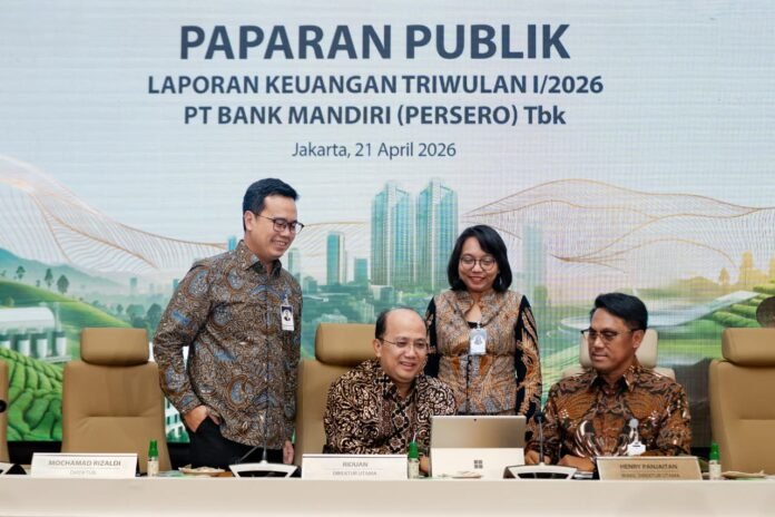 Direktur Utama Bank Mandiri Riduan dalam Paparan Kinerja Kuartal I 2026 Bank Mandiri, Selasa (21/04/2026). (Foto : Dok Bank Mandiri)
