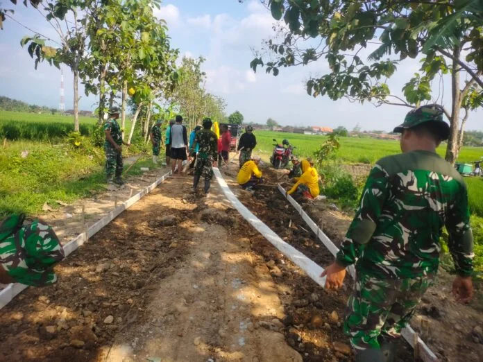 TMMD Reguler ke-128 di Desa Puro, Kecamatan Karangmalang, Kabupaten Sragen. (Foto : Dok TMMD Sragen)