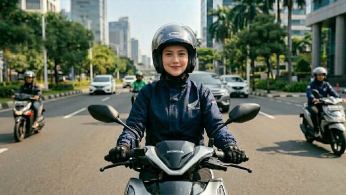 Ilustrasi berkendara dengan aman. (Foto : Dok Honda)