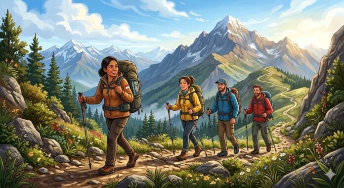 Ilustrasi pendakian di Gunung Lawu. (Foto : Dok AI)