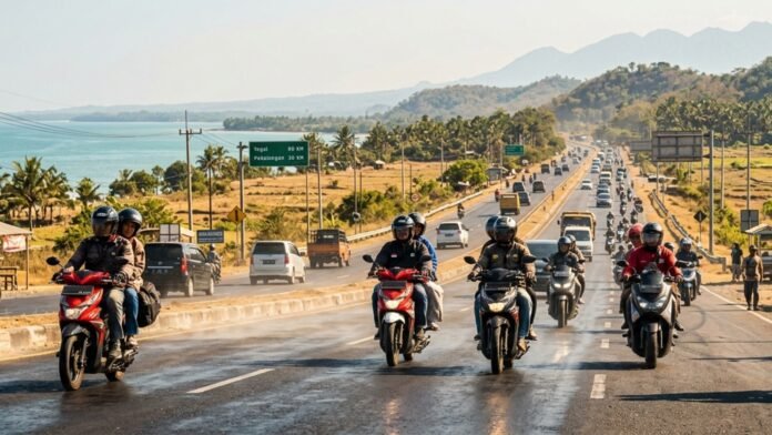 Cuaca panas yang melanda sejumlah wilayah di Jawa Tengah dalam beberapa pekan terakhir menjadi tantangan tersendiri bagi pengendara sepeda motor.