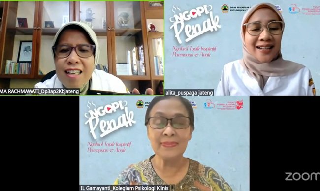 Kepala Dinas Pemberdayaan Perempuan dan Perlindungan Anak Provinsi Jawa Tengah, Ema Rachmawati ketika acara Ngobrol Topik Inspiratif Perempuan dan Anak (Ngopi Penak) bertema “Lebih dari Sekadar Titip: Mengenali Daycare Layak dan Ramah Anak”, yang digelar secara daring, Rabu Kepala Dinas Pemberdayaan Perempuan dan Perlindungan Anak Provinsi Jawa Tengah, Ema Rachmawati ketika acara Ngobrol Topik Inspiratif Perempuan dan Anak (Ngopi Penak) bertema “Lebih dari Sekadar Titip: Mengenali Daycare Layak dan Ramah Anak”, yang digelar secara daring,