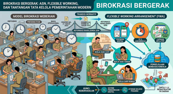 Ilustrasi cara kerja birokrasi pemerintahan modern