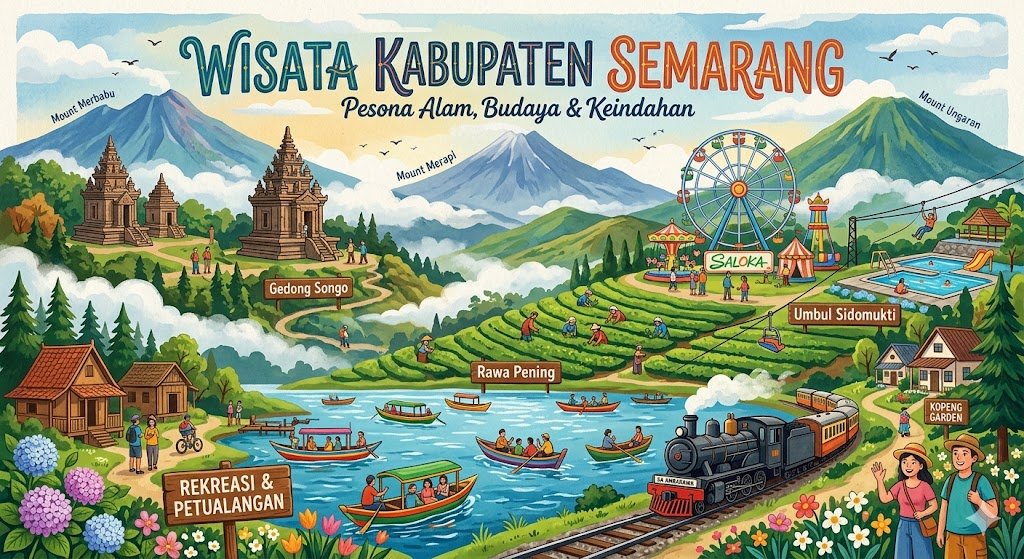 WISATA Ilustrasi wisata di Kabupaten Semarang. (Foto : AI)