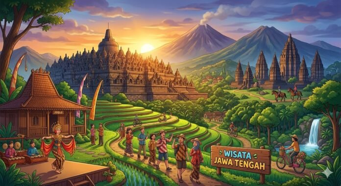 Ilustrasi wisata Jawa Tengah. (Foto : AI)