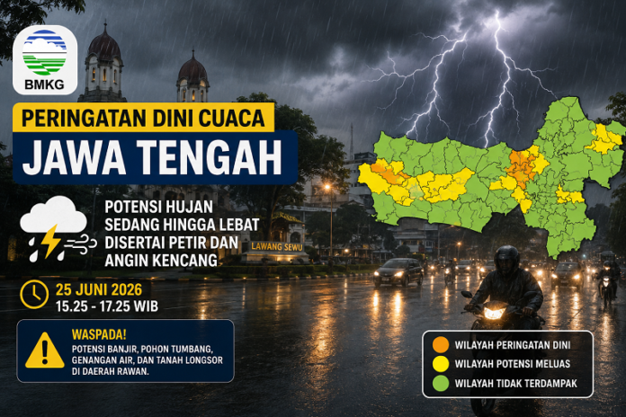 Prakiraan Cuaca Jawa Tengah sore ini