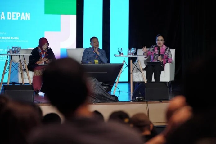 Wali Kota Semarang, Agustina Wilujeng, menyoroti perihal kedaulatan pangan tersebut saat didapuk menjadi salah satu narasumber dalam diskusi panel Urban Talks pada ajang Jakarta Future Festival (JFF) 2026 di Taman Ismail Marzuki (TIM) Jakarta, Jumat (5/6/2026). (Foto : Dok Pemkot Semarang)