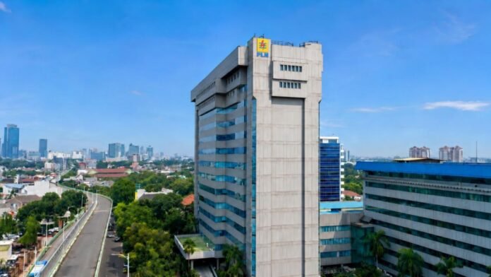 Tampak udara Gedung PLN Kantor Pusat di daerah Kebayoran Baru, Jakarta Selatan. (Foto : Dok PLN)