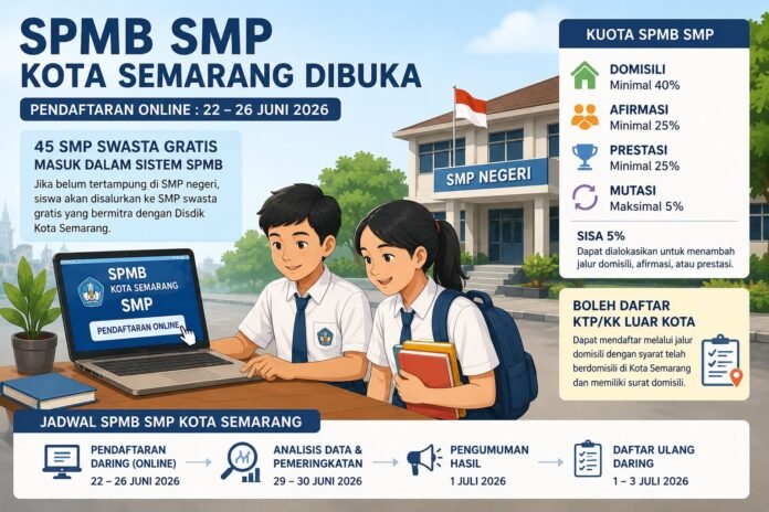 SPMB SMP Kota Semarang Dibuka. (Foto:AI)