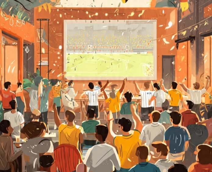 Ilustrasi Nobar Piala Dunia. (Foto : AI)