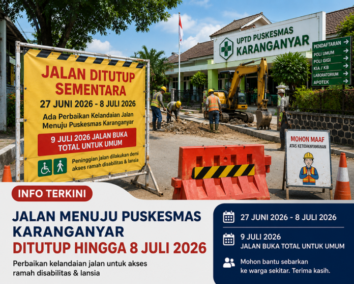 Jalan menuju Puskesmas Karanganyar
