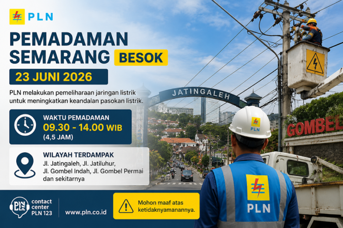 pemadaman listrik Semarang besok 23 Juni 2026
