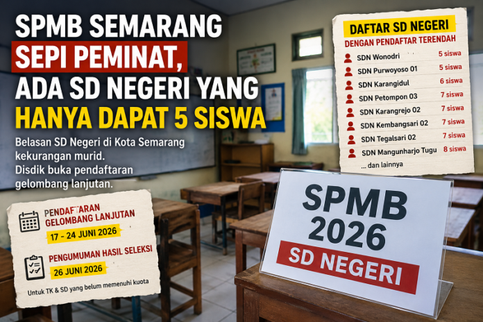 Ilustrasi daftar sekolah SD Negeri Kota Semarang sepi peminat