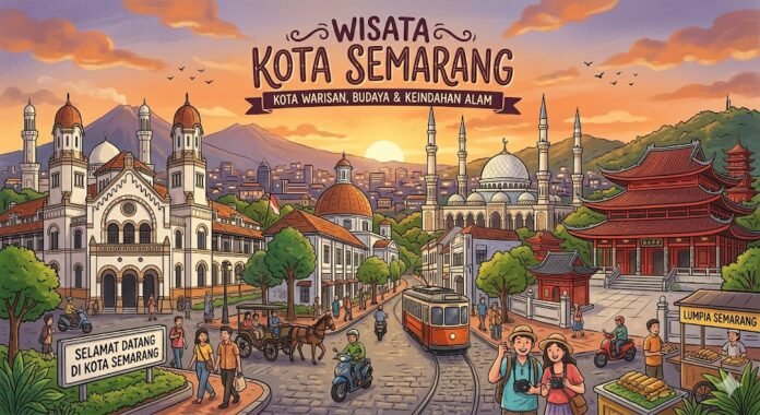 Ilustrasi Wisata Kota Semarang. (Foto : AI)